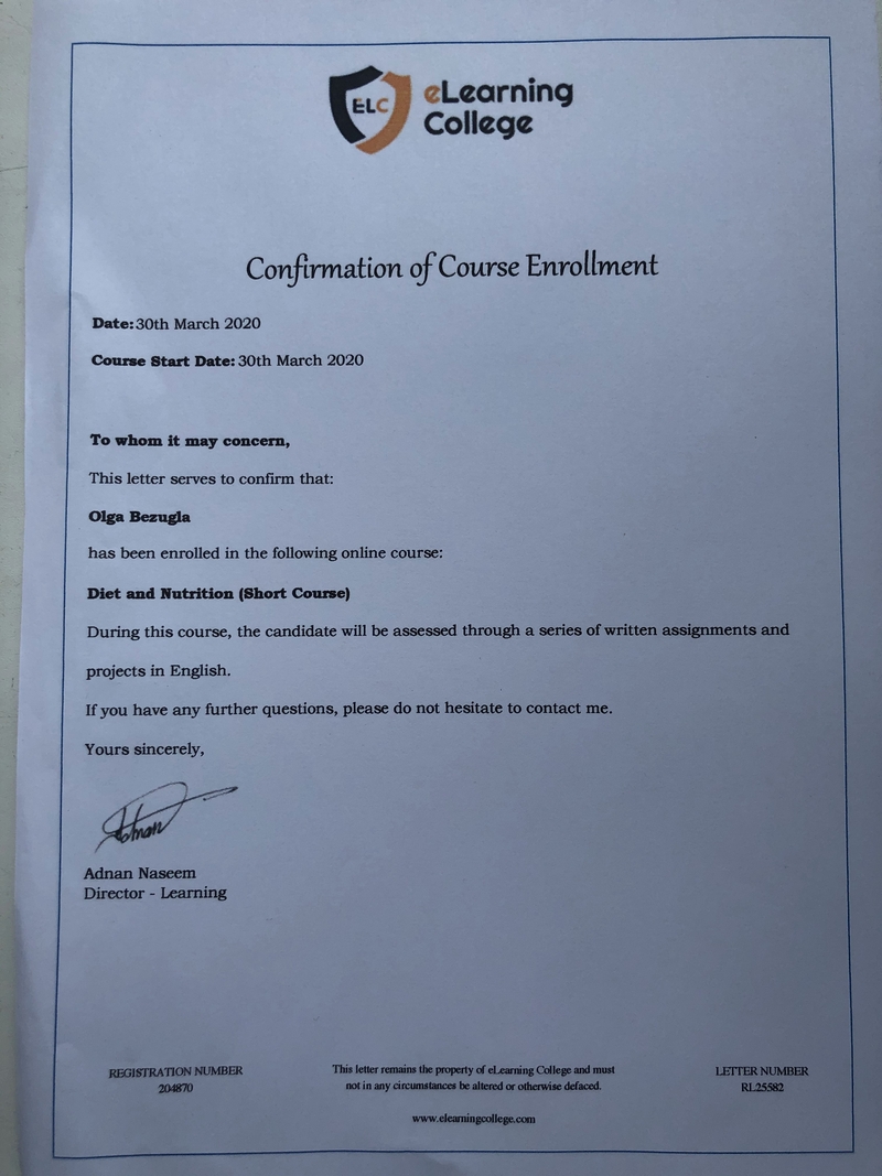 Сертификат learning college